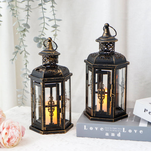10 inch High Vintage Style Hanging Lantern（Set of 2 ）-1